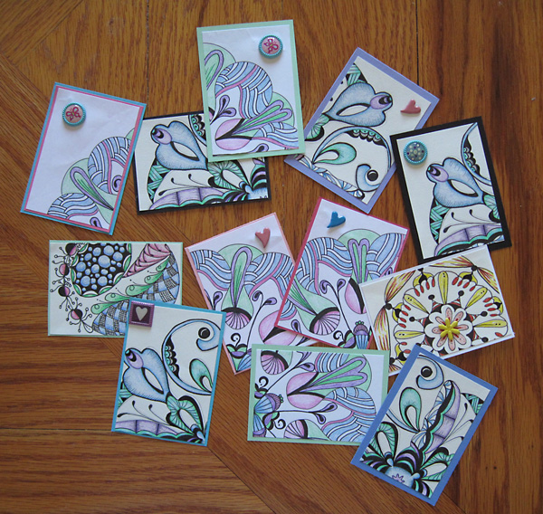 Artist Trading Cards from a Mandala