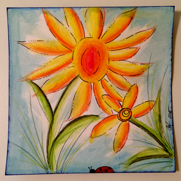 Flower Watercolor Pencil Demo