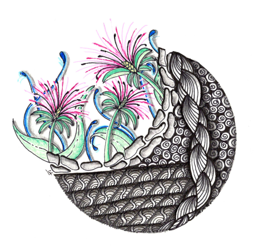 circular zentangle doodle lineweaving project