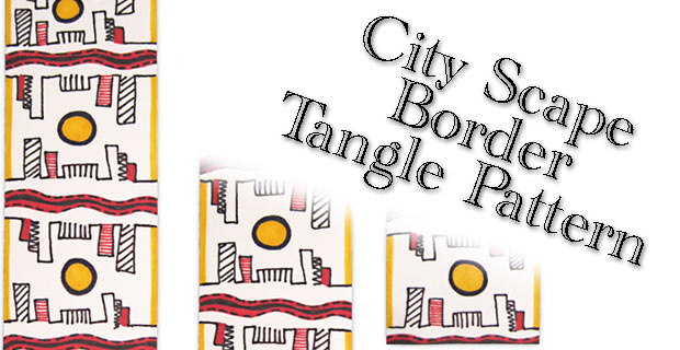 Scaper- a City Scape Border Tangled Pattern